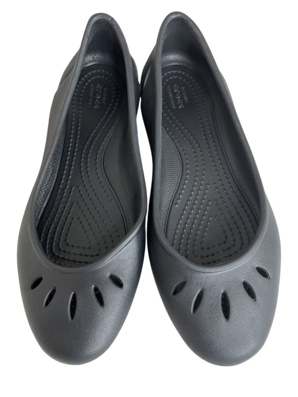 Crocs Womens Black Sienna Flats Lightweight & Water-Resistant Size 6
